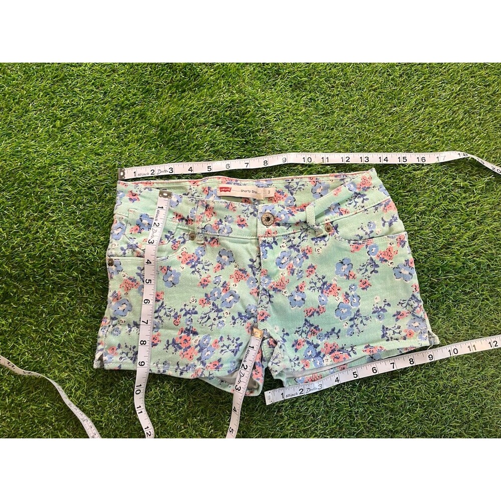 Levi’s Floral Shorty Shorts Womens Size 3 High Rise Cute Summer Festival Junior - Picture 5 of 7